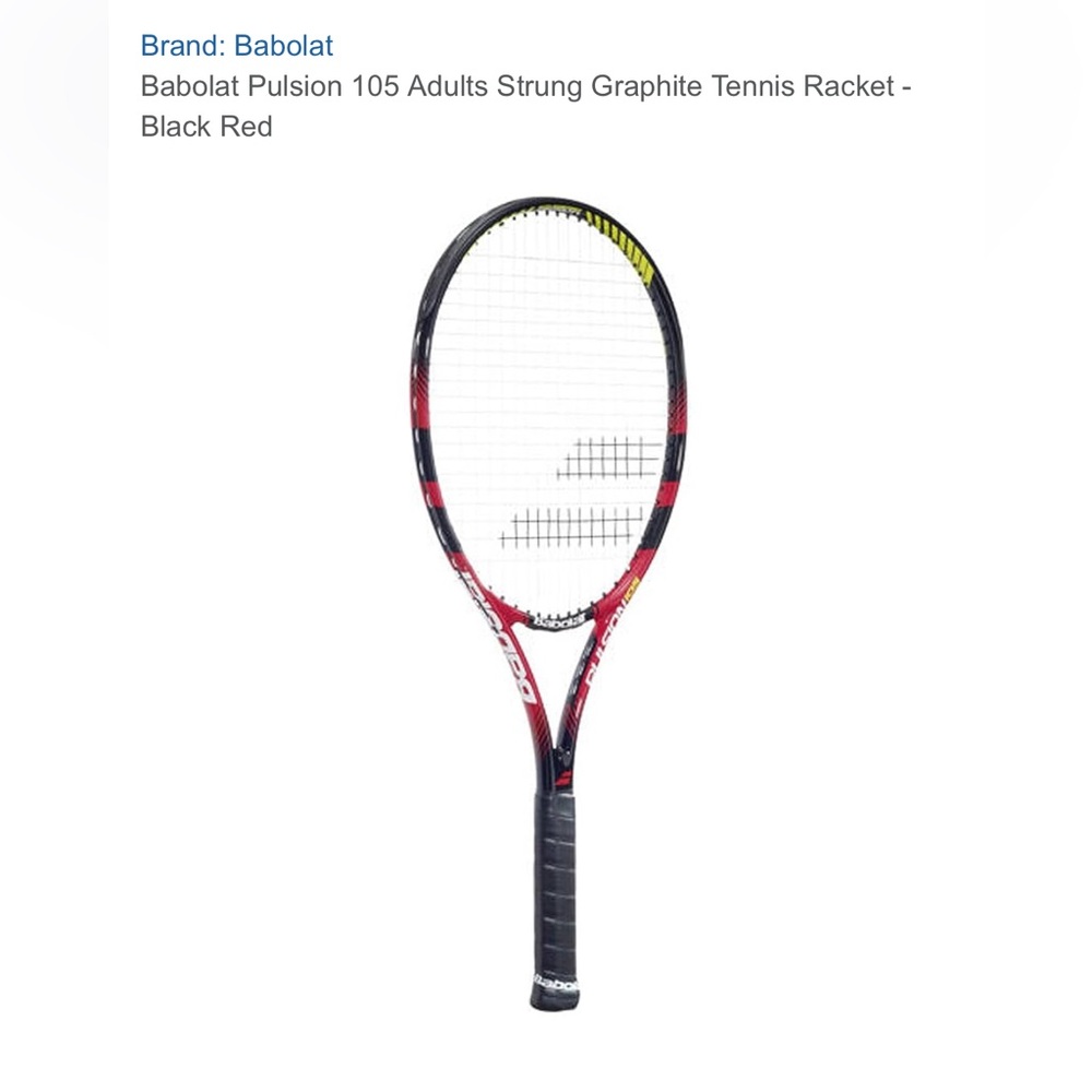 New Babolat Pulsion 105 Adults Strung Graphite Tennis Racket - Black Red